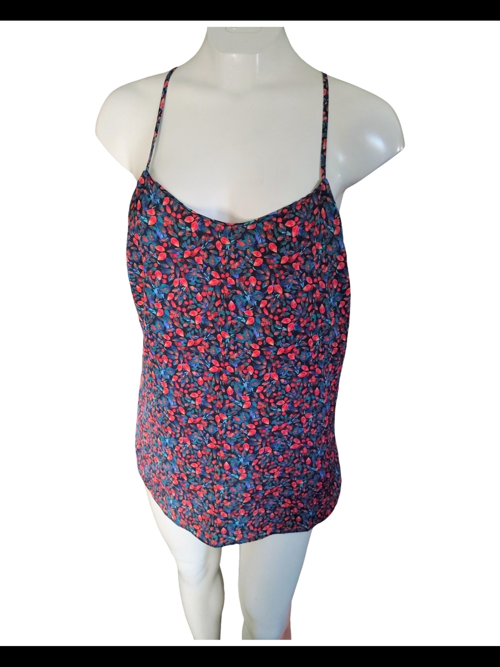 J. Crew Navy Camisole with Pink Floral Print